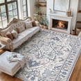 thumbnail image 2 of Gianna 9x12 FT Large Polyester Area Rug for Living Room, Machine Washable Low-Pile Rug with Non-Slip Backing, Durable Edge Binding for Bedroom, Dining Room, Christmas Rug, Vintage Style, Blue, 2 of 7
