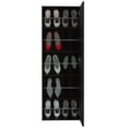 thumbnail image 2 of Tuhome Black Wengue Modern Engineered Wood LETO Mounted Shoe Rack with Mirror, 2 of 12