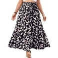 thumbnail image 5 of Cueply Women's Plus Size Casual High Waist Tie Front Long Skirts with Pockets Flowy Summer Pleated Tiered Elastic Skirt, 5 of 9