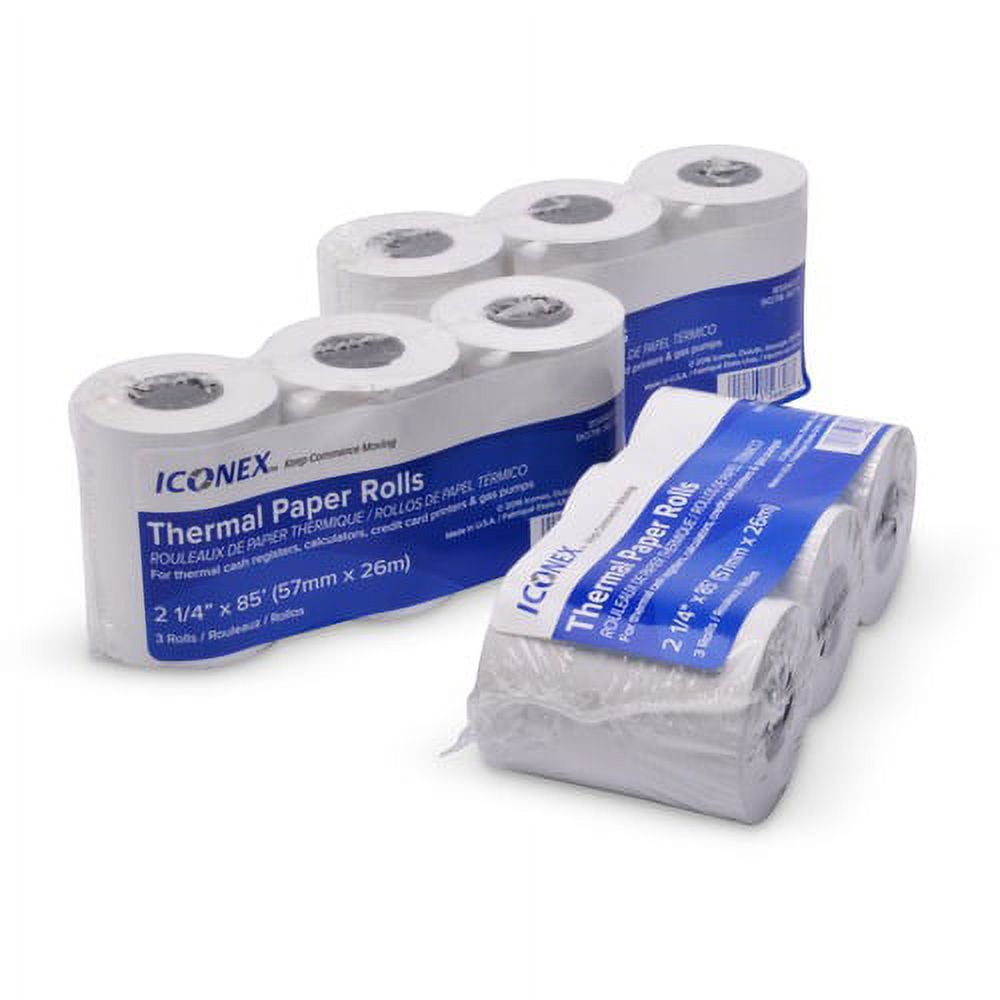 ICONEX Thermal Cash Register Roll 2 1/4" x 85 ft - 3 / Pack