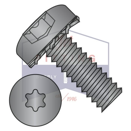 

6-32 x 1/4 SEMS Screws | External Tooth Washers | Six-Lobe (Torx) | Pan Head | Steel | Black Zinc (Quantity: 10000)