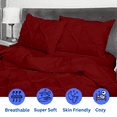 thumbnail image 3 of EASYCOT 800 TC Soft 100% Egyptian Cotton 5 Pieces Pinch Pleated Duvet Cover Set Burgandy , Oversized King (120x98), 3 of 6