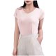 thumbnail image 1 of Mujeres Manga Corta Tops Casual, Color Sólido Cuello en V, Camiseta Casa Blusas para Mujeres, 1 of 5