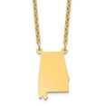 thumbnail image 4 of 925 Sterling Silver Gold Plated AL State Shaped Pendant with chain, 4 of 5