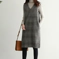 thumbnail image 3 of Taylonsss Womens Fall Winter Sleeveless V Neck Wool Vest Dress Unlined Casual Outwear, 3 of 9