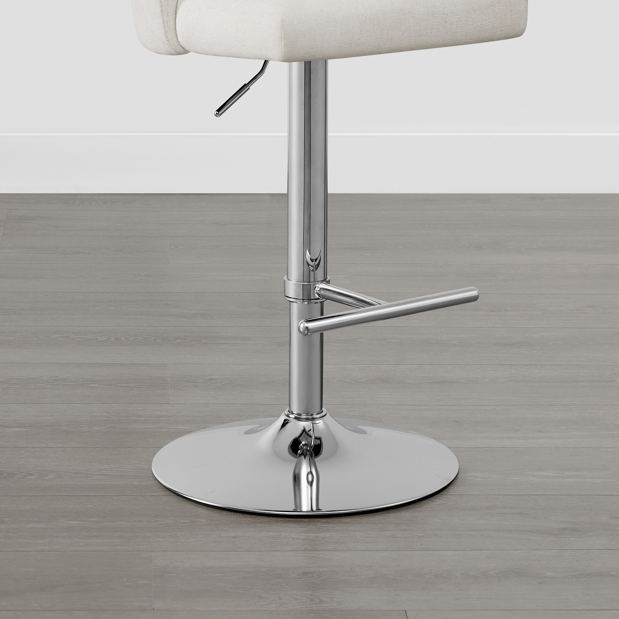 Spruce & Spring Modern Adjustable Swivel Bar Stool with Air-Lift Set of 2, White with Silver Frame