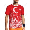 thumbnail image 5 of Exclusive design Turkey Flag Grain 3D Printed Men For Running Bike Soccer Tennis Fitness Sports tshirt Mesh Fans Short T-shirt, 5 of 11