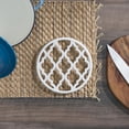 thumbnail image 1 of Lattice Collection Cast Iron Trivet, White, 1 of 7
