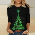 thumbnail image 2 of fheaev Ugly Christmas Shirt for Women Drop Shoulder 3/4 Sleeve Round Neck Christmas Tree Graphics Print Loose Lightweight Shirt Vacation Xmas Holiday Party Pullover Tunic Top Blouse, 2 of 5