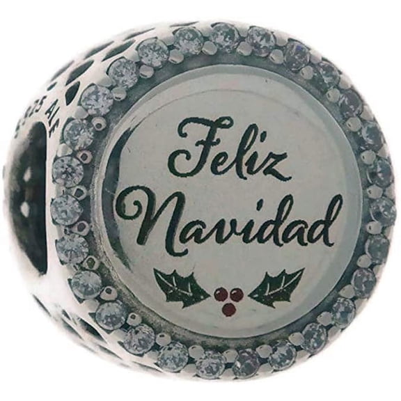 Pandora Sterling Silver with Cubic Zirconia Feliz Navidad Charm
