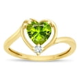 thumbnail image 2 of Star K � Heart Genuine Peridot Bypass Love Knot Promise Ring, 2 of 9