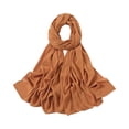 thumbnail image 3 of Muslim 'S Classic and Practical Women's Solid Color Casual Scarf Headscarf, Gauze Linen Feeling Scarves Lightweight Soft Beach Shawl Wraps, Women Hijab Cloth Islam Turban Wraps Earthy Yellow One Size, 3 of 4