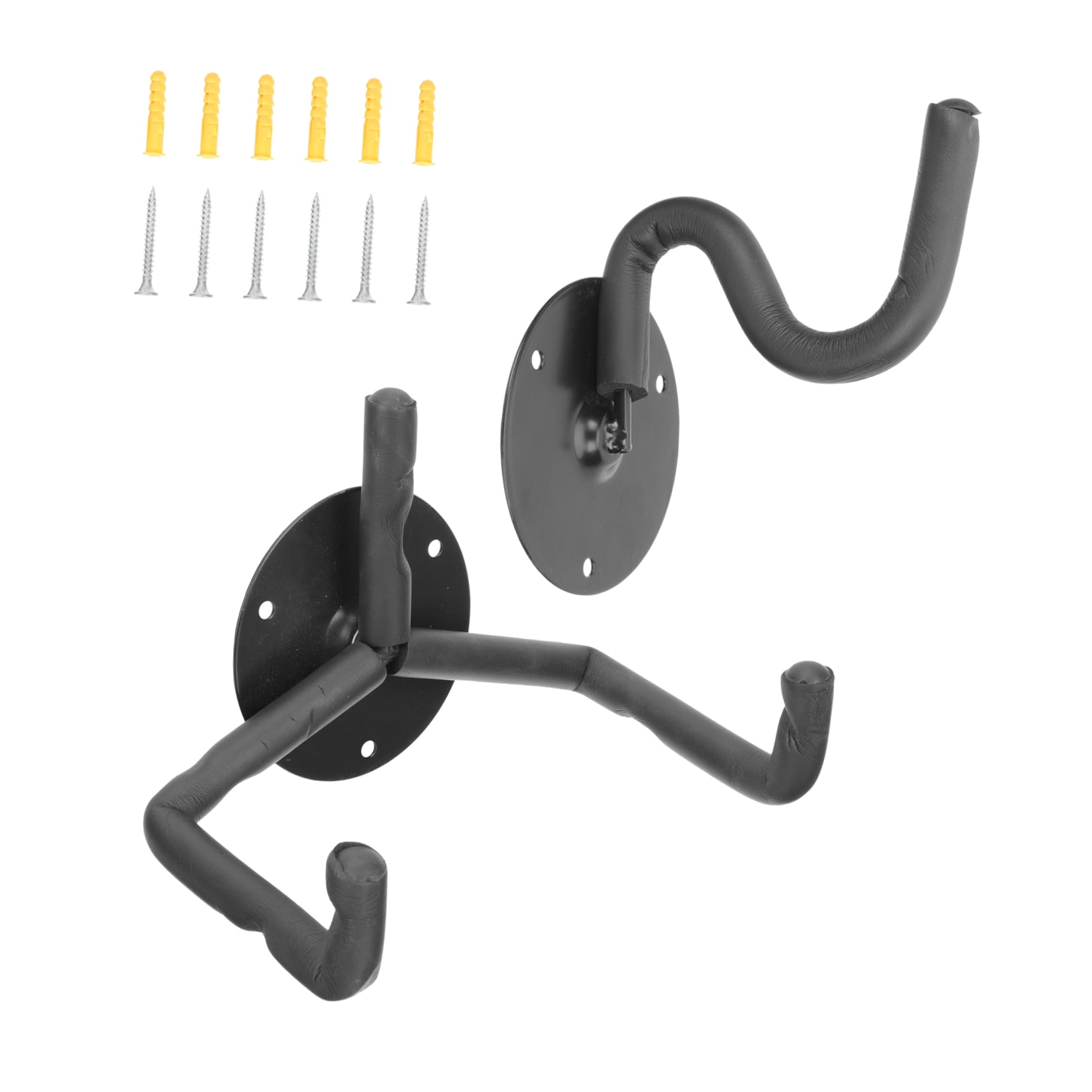 FUTUREORYY 1Set Horizontal Guitar Wall Mount Metal Holder with Screws for Bass Ukulele Black