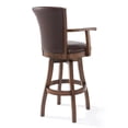 thumbnail image 3 of Armen Living Raleigh 26" Faux Leather Swivel Counter Stool in Chestnut, 3 of 6