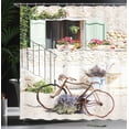 thumbnail image 4 of Ambesonne Rustic Shower Curtain, Bike Flower Countryside, 69"Wx84"L, Multicolor, 4 of 5