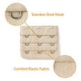 thumbnail image 4 of INSPIRE CHIC Rallonges de Soutien-Gorge pour Femmes à 3 Crochets 3 Rangées Bretelle de Soutien-Gorge Extensible Boucle Crochets Bande de Soutien-Gorge Beige 2, 4 of 5
