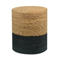 thumbnail image 6 of IVV 14" Boho Round Foot Stool Ottoman - Hand Weave Sitting Braided Footrest for Living Room, Bedroom, Entryway - Natural & Black, 6 of 6