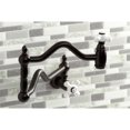 thumbnail image 3 of Kingston Brass KS2105PX Heritage Two-Handle 1-Hole Wall Mount Pot Filler Faucet in Oil Rubbed Bronze, 3 of 8