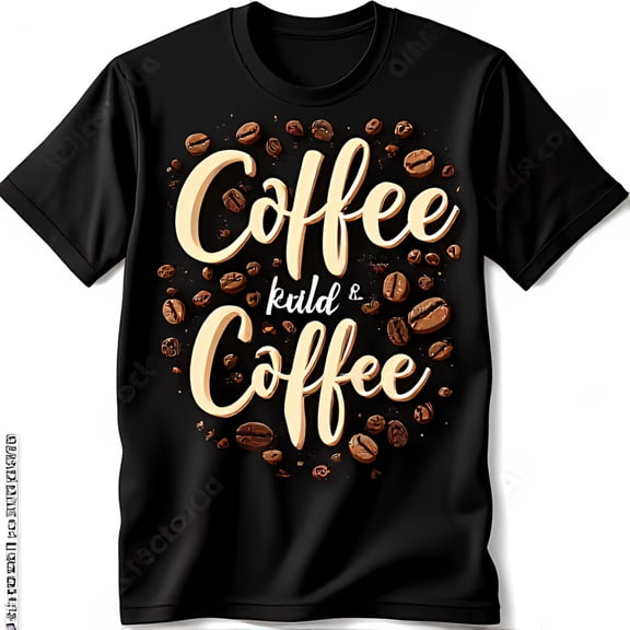 Stylish Black T-Shirt with 'Coffee kild Coffee' Design & Coffee Graphics