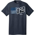 thumbnail image 2 of Men's Team Penske Heather Navy Ryan Blaney Flag Tri-Blend T-Shirt, 2 of 3