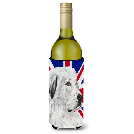 

Carolines Treasures SC9873LITERK Great Pyrenees with English Union Jack British Flag Wine Bottle Hugger Wine Bottle
