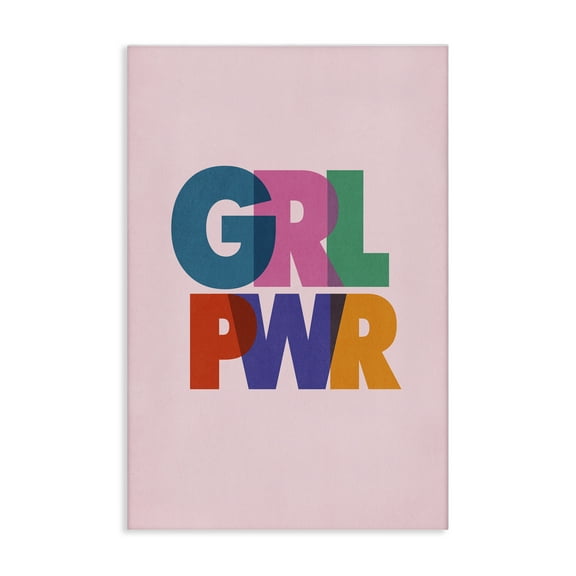 Stupell Industries Girl Power Pastel Text Text & Numbers Painting Wrapped Canvas Art Print Wall Art, 16 x 24