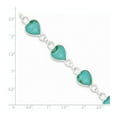 thumbnail image 2 of Sterling Silver Heart-shaped Simulated Turquoise Bracelet - 7 Inch - Lobster Claw - Measures 11.5mm Wide, 2 of 3