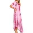thumbnail image 4 of Sakkas Melika Tie Dye Caftan Dress - Pink - One Size, 4 of 5