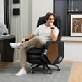 thumbnail image 2 of EMIAH MT032 Ergonomic Office Chair, Genuine Leather Electric Executive Reclining Office Chair with Footrest, Big and Tall Office Chair 400LBS, Comfy Desk Chair with Heavy Duty, Black, 2 of 27