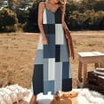 thumbnail image 3 of Vinatge Geometric Abstract Art Gray Black Blue Sleeveless Dress Loose Women's Dress Dresses Luxury Evening Dresses, 3 of 9