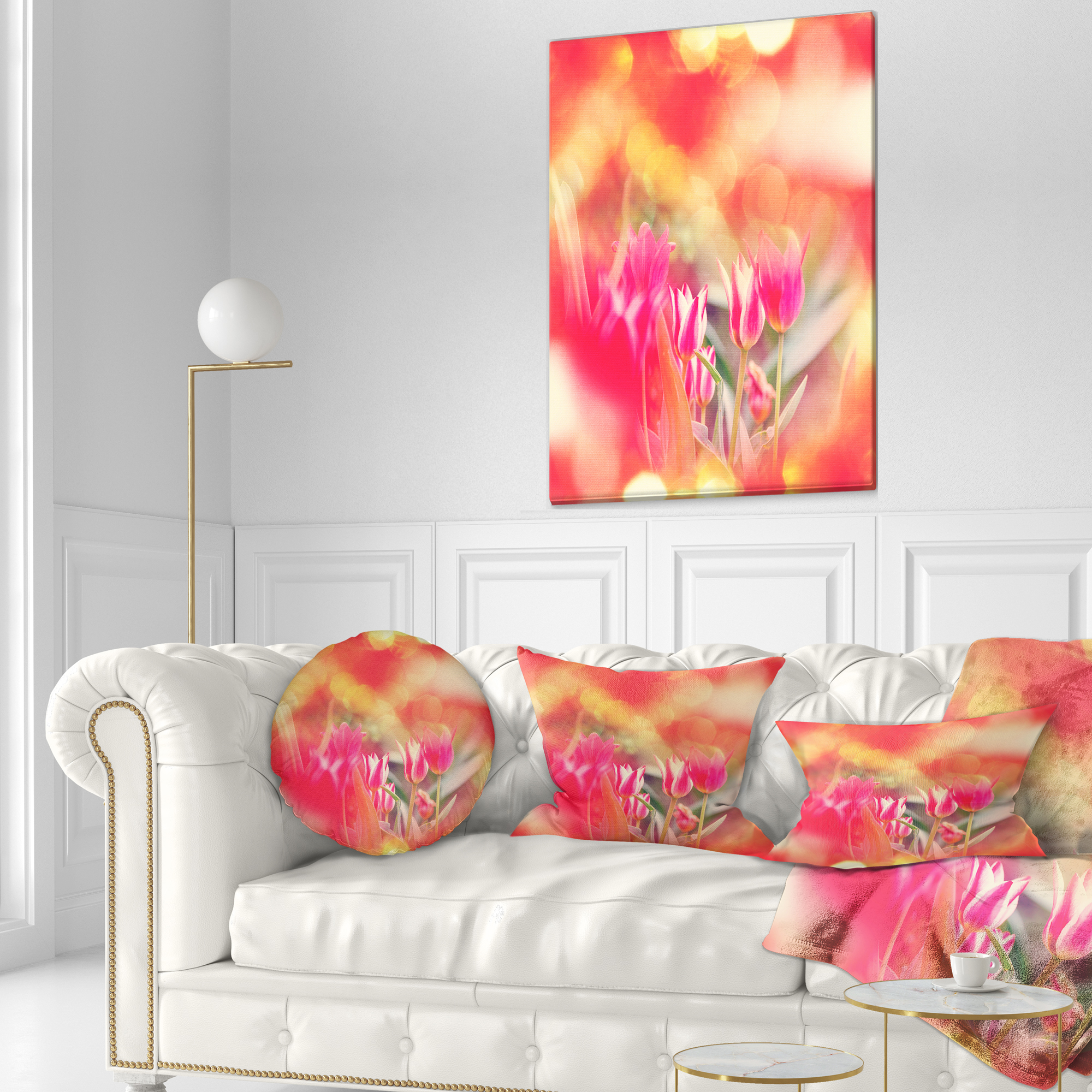 Designart 12" x 20" Red Polyester Throw Pillow