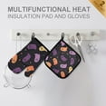 thumbnail image 4 of Yayeee Oven Mitts and Pot Holder Set of 2 Heat Resistant Kitchen Gloves Baking Hot Pad, Halloween Purple Ghosts, 4 of 5