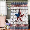 thumbnail image 6 of 4th of July Shower Curtain Set with Hooks, Patriotic Farmhouse Barn Star Waterproof Fabric Bathroom Curtains Decor Home Accessories,66 X 72 Inch Long, 6 of 9