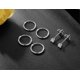 thumbnail image 5 of Pendientes de botón de plata de ley, pequeños aros para cartílago: 3 pares de pequeños pendientes de bola redonda de circonita cúbica hipoalergénica de 3 mm y cartílago de 10 mm/12 mm., 5 of 5