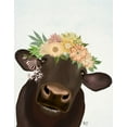 thumbnail image 2 of Fab Funky 12x14 Gold Ornate Wood Framed with Double Matting Museum Art Print Titled - Cow with Flower Crown 1, 2 of 4