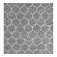 thumbnail image 2 of Unique Loom Trellis Shag Collection Area Rug - Ruby (6' Square Gray/Ivory), 2 of 10