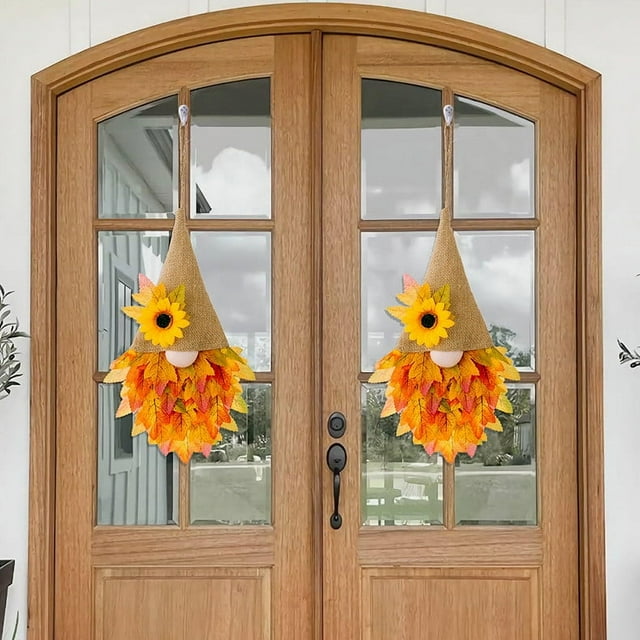 Xihbxyly Panel de Puerta de Madera, Colgante para Casa de Vacaciones, Adorno Festivo para Ventana o Puerta, Adorable Decoración de Enano, Ideal Como Regalo, Decoración Navideña o de Temporada, Incluy