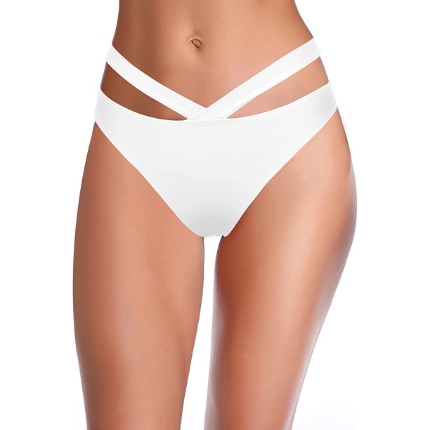 Braguitas de Bikini de Cintura Baja para Mujer Azul claro de luna M Azul claro de luna M Xishao ropa