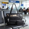 thumbnail image 4 of Klonfd Fashionable Quilted Tote With Multiple Compartments Short Distance Travel Luggage, 4 of 5