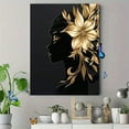 thumbnail image 4 of Black Gold Woman Floral Canvas Wall Art， Suitable for Living Room， Bedroom， Office， Dining Room， and Bathroom Decor., 4 of 8