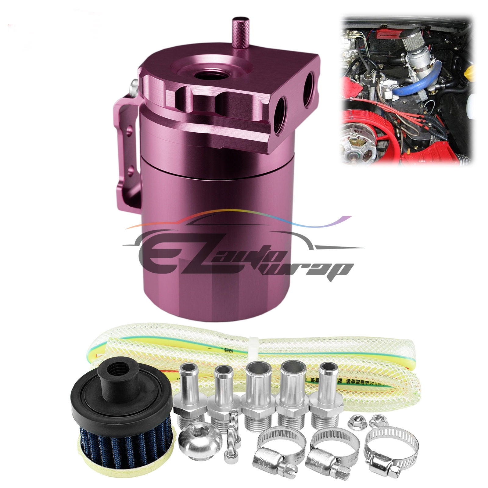 Details about   Aluminum 2-Port baffled oil catch can breather tank AN10 drain valve w/ filter 