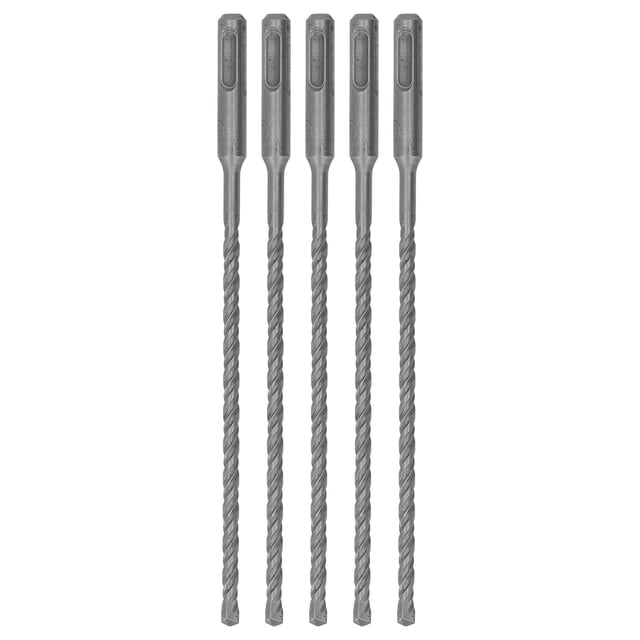 5 brocas de impacto con punta de carburo para martillo rotatorio, brocas espirales de 2 flautas para ladrillo y hormigón, 210 mm (6 mm/0,24 pulgadas)