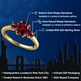 thumbnail image 2 of Gem Stone King 2.09 Ct Oval Red Rhodolite Garnet 18K Yellow Gold Plated Silver Ring, 2 of 6