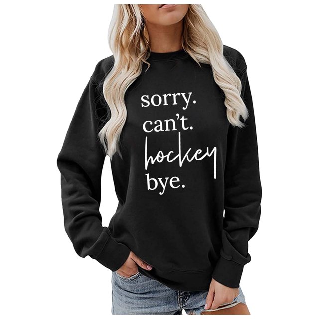 WEAIXIMIUNG Sweatshirts pour Femmes Pull Décontracté à Manches Longues Col Rond avec Imprimé Lettre
