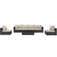 thumbnail image 5 of Modway Convene 7 Piece Outdoor Patio Sectional Set in Espresso Beige, 5 of 9