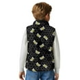 thumbnail image 6 of Xixirimido Bee Honeycomb Black Pattern Kids Zip-up Vest for Girls Boys Sleeveless Fleece Vest with Pockets Stand Collar Jacket Kids Fall Winter Outwear for 5-6, 6 of 7