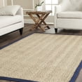 thumbnail image 1 of SAFAVIEH Natural Fiber Collection 6' x 9' Blue NF115E Border Herringbone Seagrass Area Rug, 1 of 2