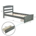 thumbnail image 4 of Hommoo Twin Bed,Platform Twin Bed Frame with Storage Drawer and Wood Slat Support No Box Spring Needed, Gray, 4 of 8
