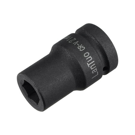 

1-Inch Drive by 21mm 6-Point Impact Socket CR-V Steel 80mm Length Standard Metric Sizes