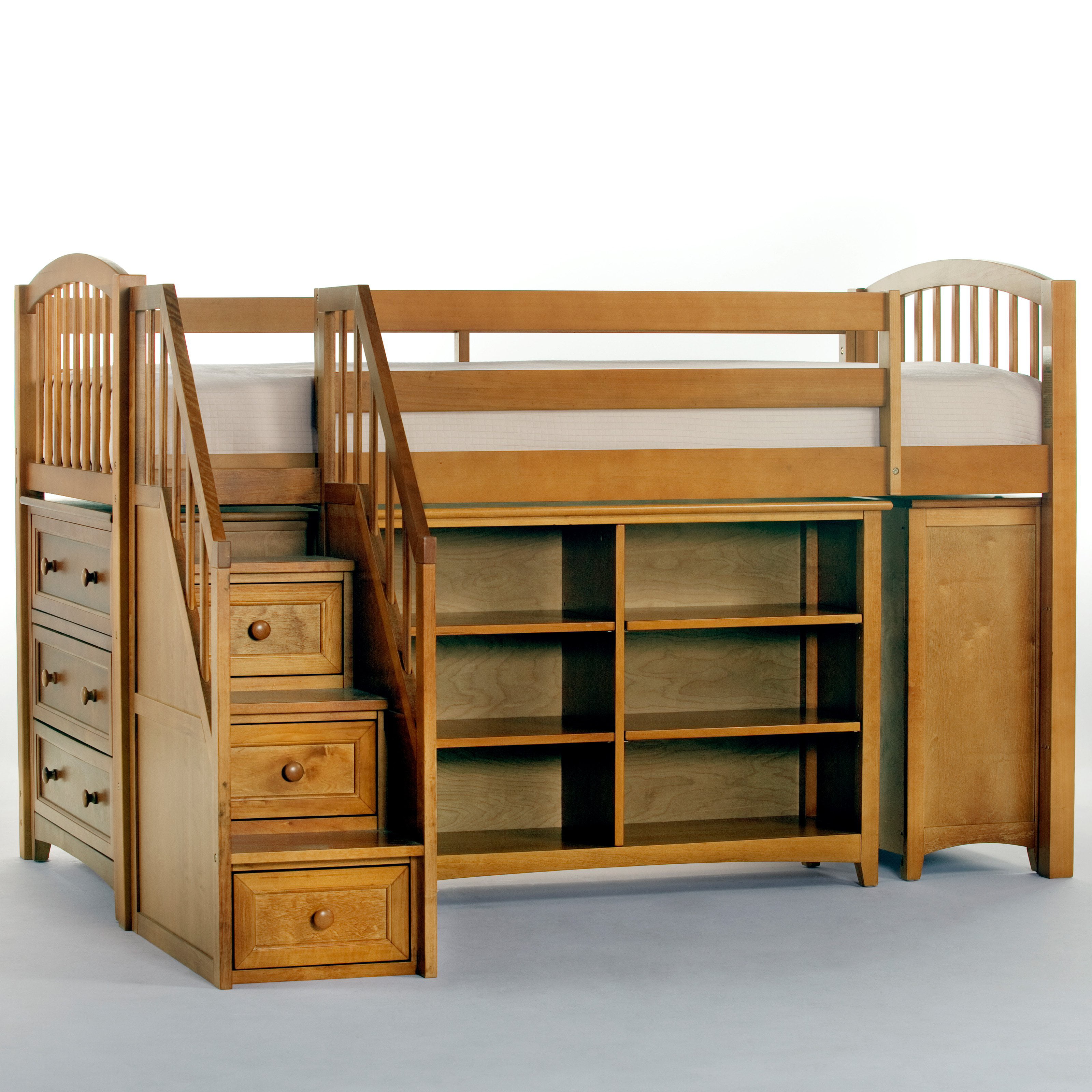 Schoolhouse Storage Junior Loft Bed, Junior Bunk Bed With Stairs